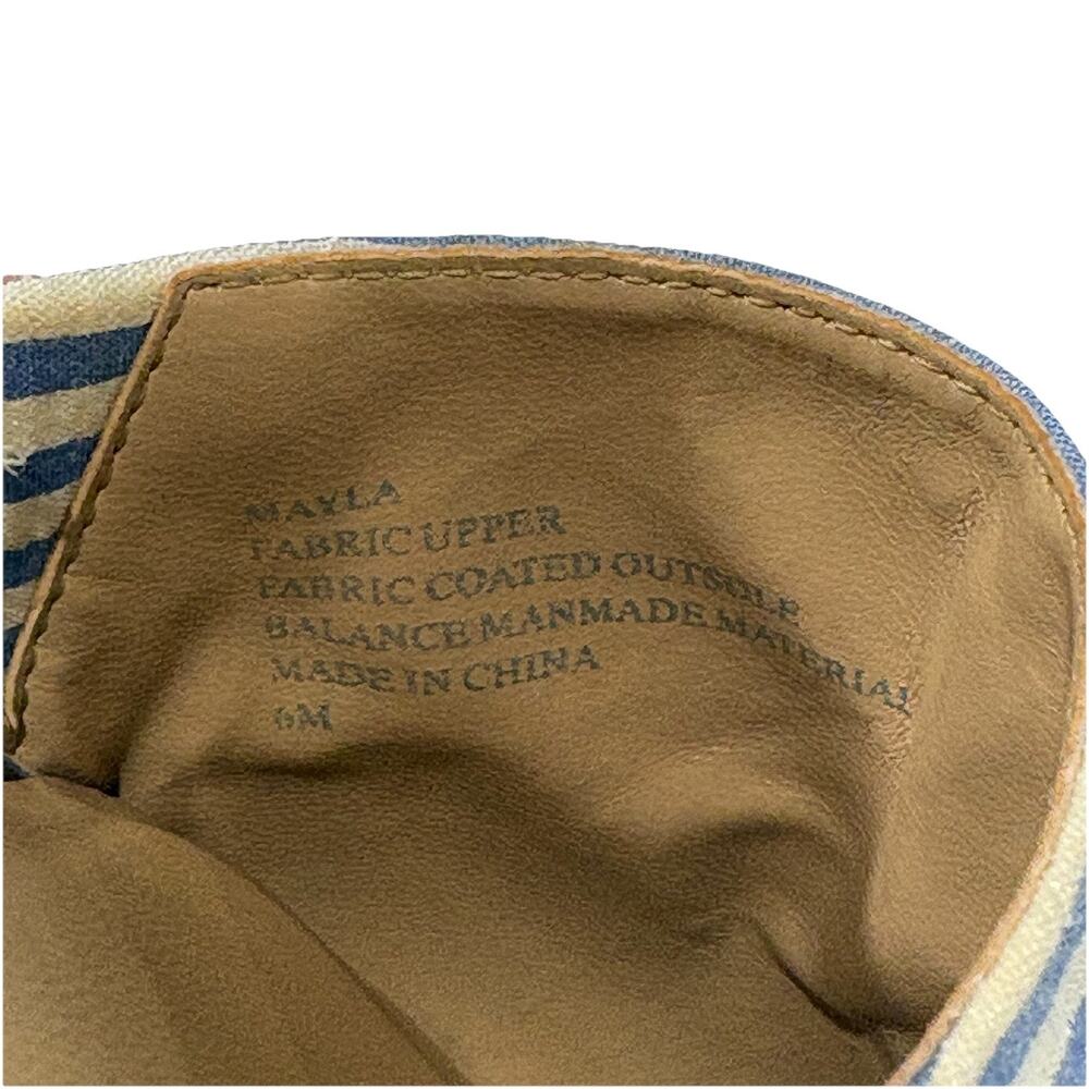 Crown & Ivy Textile Slip On Blue‎ and White Stripe Loafer Shoes Women's 6M - Picture 3 of 5